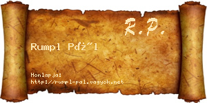 Rumpl Pál névjegykártya